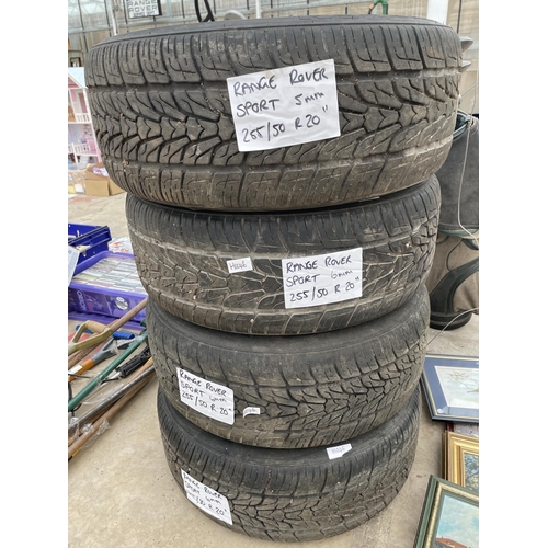 1921 - A SET OF FOUR LAND ROVER RANGE ROVER SPORT WHEELS WITH 255/50R20 TYRES