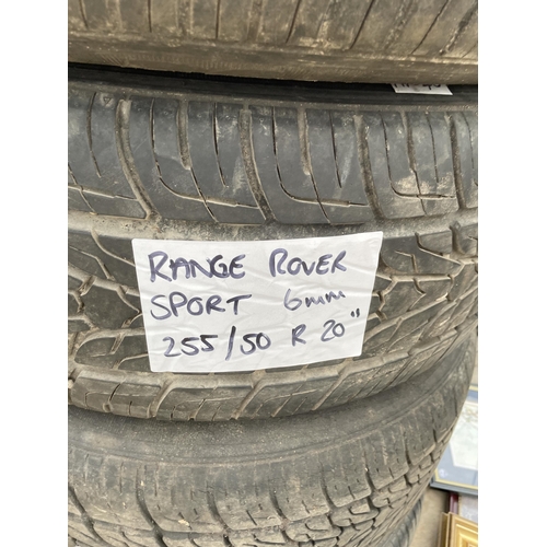 1921 - A SET OF FOUR LAND ROVER RANGE ROVER SPORT WHEELS WITH 255/50R20 TYRES