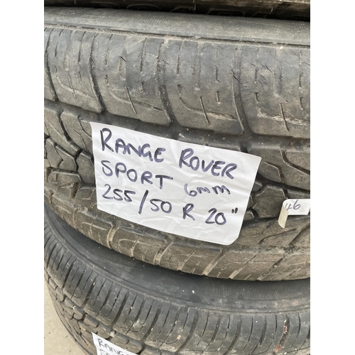 1921 - A SET OF FOUR LAND ROVER RANGE ROVER SPORT WHEELS WITH 255/50R20 TYRES