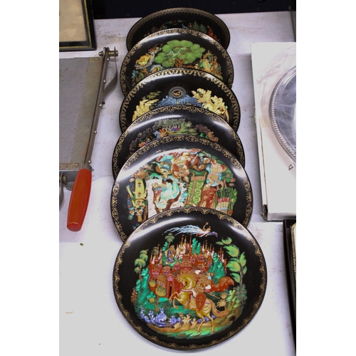 1042 - SIX RUSSIAN FAIRYTALE CABINET PLATES