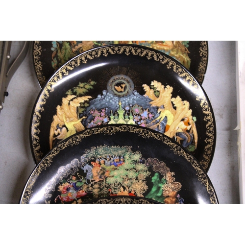 1042 - SIX RUSSIAN FAIRYTALE CABINET PLATES