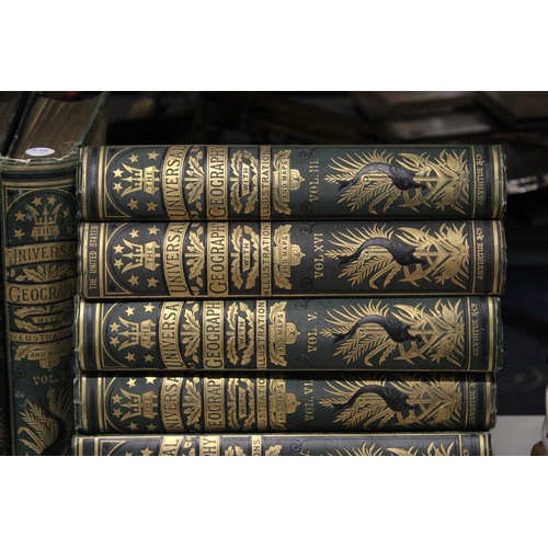 1045 - NINETEEN VINTAGE VOLUMES OF 'THE UNIVERSAL GEOGRAPHY' WITH ILLUSTRATIONS AND MAPS