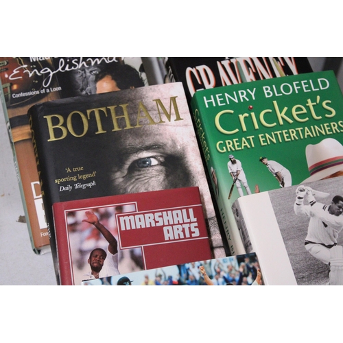 1054 - ELEVEN HARDBACK CRICKET BOOKS TO INCLUDE CAKES AND BAILS HENRY BLOFIELD'S CRICKET YEAR, GARRY SOBERS... 