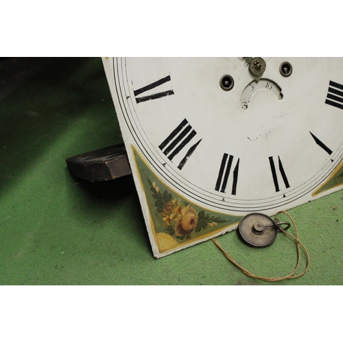 1090 - AN EARLY VICTORIAN HAND PAINTED METAL MOONFACE CLOCK DIAL WITH WORKINGS - 20