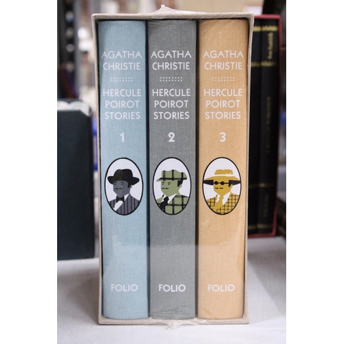 1106 - A BOXED SET OF THREE, 'THE COMPLETE HERCULE POIROT' SHORT STORIES BY AGATHA CHRISTIE, PUBLISHED BY T... 