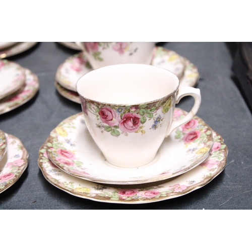 1147 - A ROYAL DOULTON VINTAGE 'ENGLISH ROSE PART TEASET TO INCLUDE A CAKE PLATE, SUGAR BOWL, CREAM JUG, CU... 