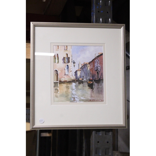 1149 - THREE FRAMED WATERCOLOURS TO INCLUDE TWO OF VENICE, SIGNED B McDONALD