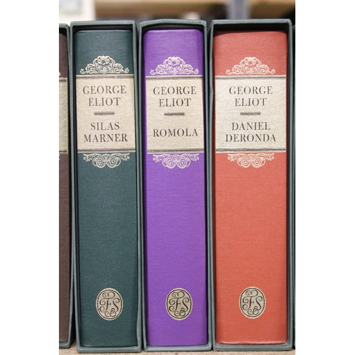 1158 - SEVEN INDIVIDUALLY BOXED GEORGE ELLIOT BOOKS, PUBLISHED BY THE FOLIO SOCIETY - ALL IN VERY GOOD COND... 