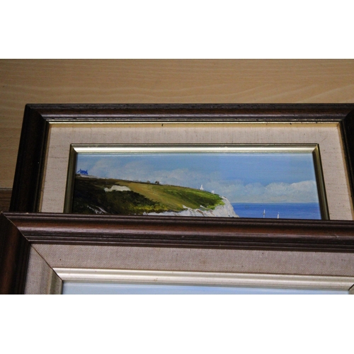 1167 - THREE OIL PAINTINGS ON BOARD BY THE ARTIST ROYSTON TO INCLUDE, BERRY HEAD, BRIXHAM 1989, CHURSTON CO... 