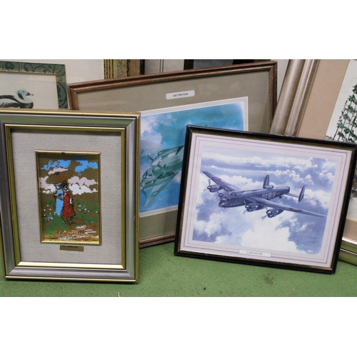 1179 - EIGHT FRAMED PRINTS TO INCLUDE A DUCK, FIGHTER PLANES, RURAL SCENES, ETC