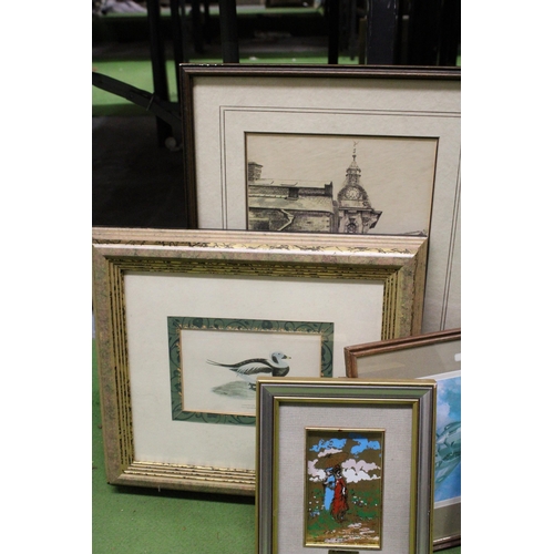 1179 - EIGHT FRAMED PRINTS TO INCLUDE A DUCK, FIGHTER PLANES, RURAL SCENES, ETC