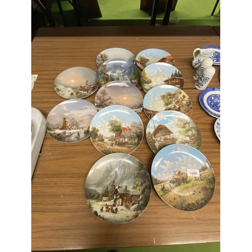 1208 - A COLLECTION OF TWELVE CABINET PLATES WITH RURAL SCENES