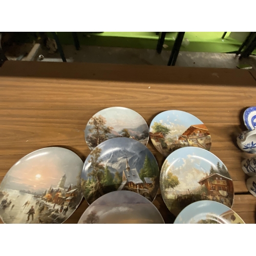 1208 - A COLLECTION OF TWELVE CABINET PLATES WITH RURAL SCENES