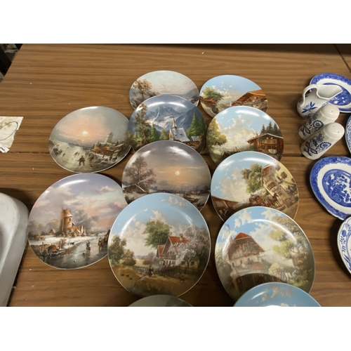 1208 - A COLLECTION OF TWELVE CABINET PLATES WITH RURAL SCENES