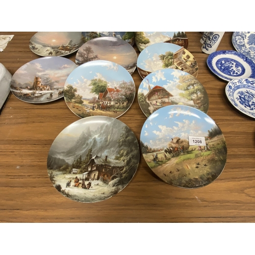 1208 - A COLLECTION OF TWELVE CABINET PLATES WITH RURAL SCENES