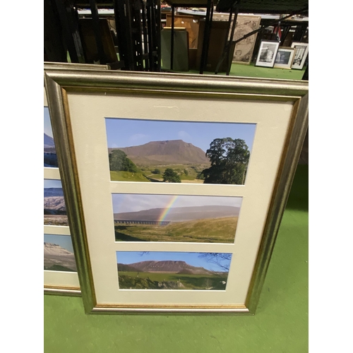 1217 - FIVE FRAMED PRINTS TO INCLUDE THREE PHOTOGRAPHIC IMAGES OF COUNTRY SCENES