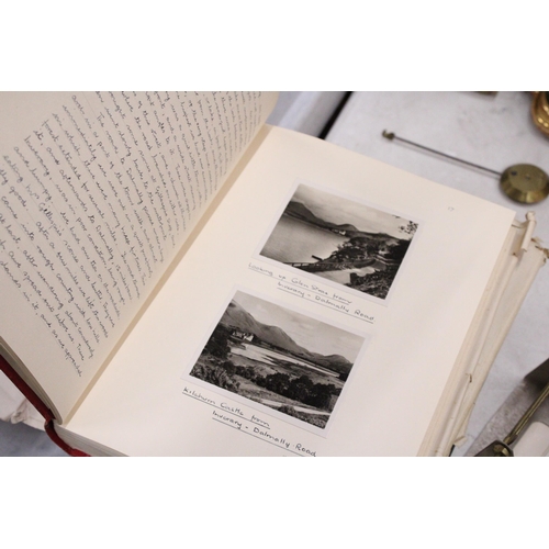 17 - FOUR VINTAGE HANDWRITTEN DIARIES 'MONTREUX THE DIARY OF OUR HOLIDAY.  SUMMER 1930', LUCHON - REINE D... 