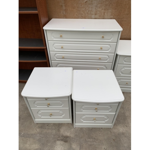 3033 - A WHITE FIVE DRAWER CHEST OF DRAWERS, 37