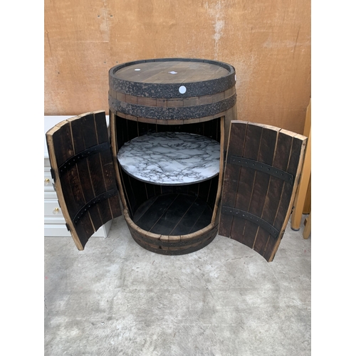 3036 - A BARRELL COCKTAIL CABINET