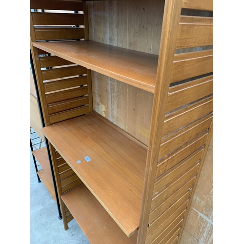 3046 - A STAPLES LADDERAX RETRO TEAK SINGLE SECTION UNIT WITH FOUR SHELVES - 37