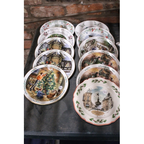 984 - ELEVEN CHRISTMAS CABINET PLATES TO INCLUDE ROYAL DOULTON