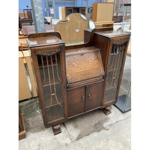 2993 - AN EARLY 20TH CENTURY OAK SIDE-BY-SIDE BUREAU