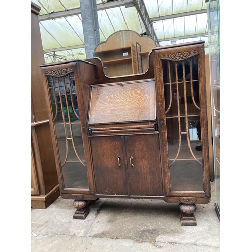 2993 - AN EARLY 20TH CENTURY OAK SIDE-BY-SIDE BUREAU