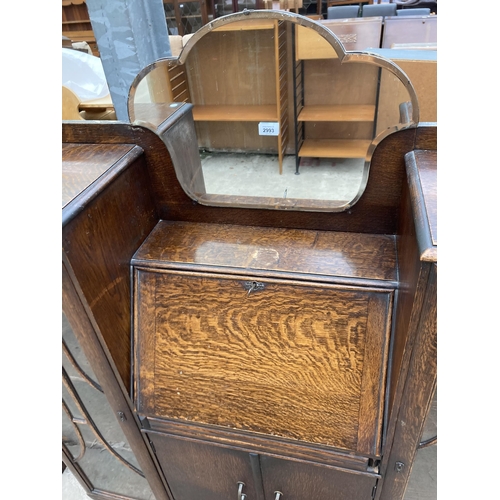 2993 - AN EARLY 20TH CENTURY OAK SIDE-BY-SIDE BUREAU