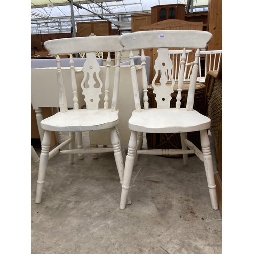 2999 - A SET OF FOUR VICTORIAN STYLE PAINTED KITCHEN CHAIRS