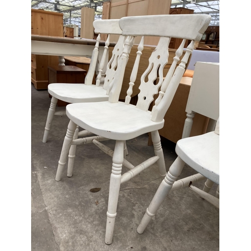 2999 - A SET OF FOUR VICTORIAN STYLE PAINTED KITCHEN CHAIRS