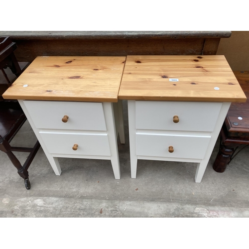 3005 - A PAIR OF BEDSIDE CHESTS WITH PINE TOPS