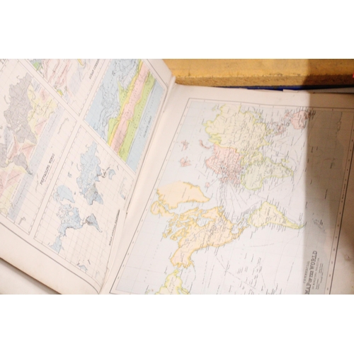 43 - A VINTAGE DAILY EXPRESS WAR MAP OF EUROPE PLUS AN 1890 EDITION OF 'THE CENTURY ATLAS AND GAZETTEER O... 