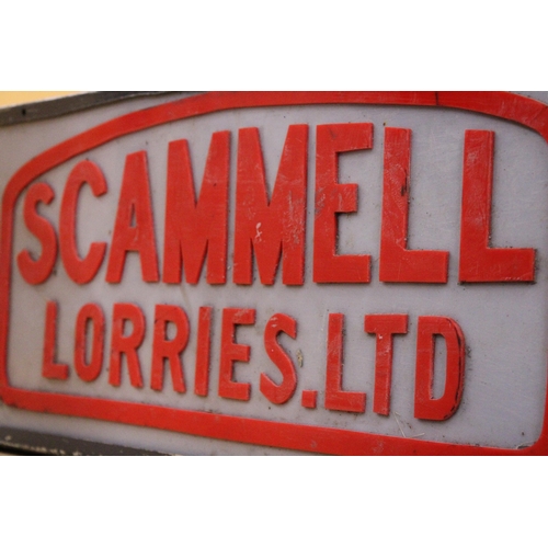 61 - A SCAMMELL LORRIES LTD ILLUMINATED LIGHT BOX SIGN - 62 CM (W) 26.5 CM (H) 10 CM (D)