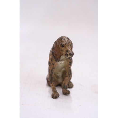 148 - A BRONZE VIENNA HOUND DOG FIGURE