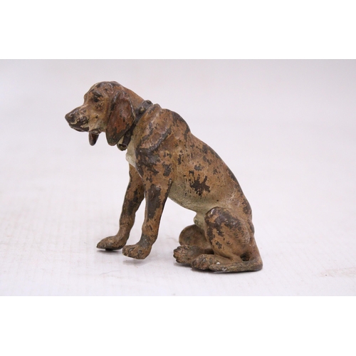 148 - A BRONZE VIENNA HOUND DOG FIGURE