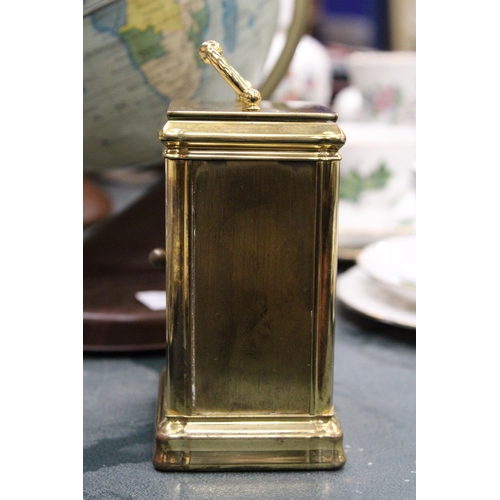 169 - A RAPPORT, LONDON BRASS CASED CARRIAGE CLOCK