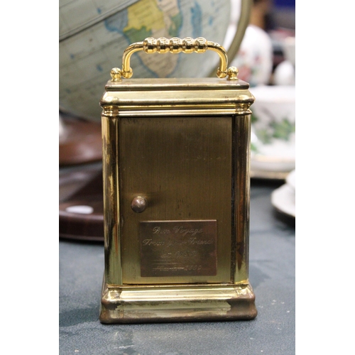 169 - A RAPPORT, LONDON BRASS CASED CARRIAGE CLOCK