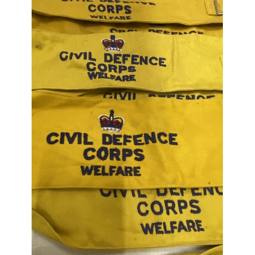 452 - NINE CIVIL DEFENCE CORPS WELFARE ARMBANDS