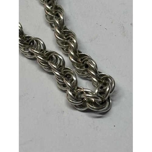 552 - A SILVER ROPE NECKLACE LENGTH 20