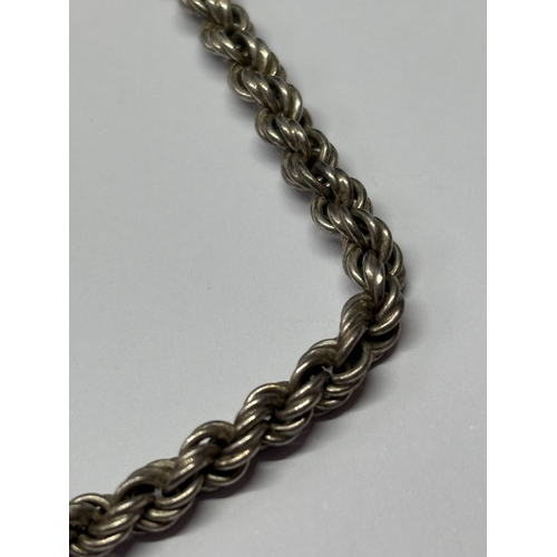 600 - A SILVER ROPE NECKLACE LENGTH 18