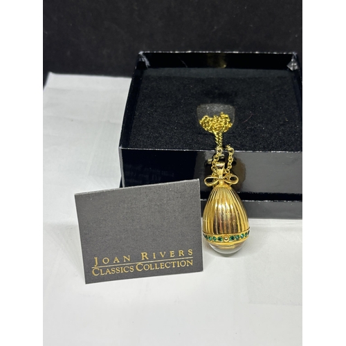 650 - A JOAN RIVERS CLASSIC COLLECTION WATCH PENDANT IN ORIGINAL PRESENTATION BOX