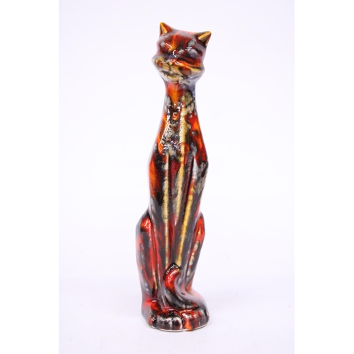 770 - AN ANITA HARRIS DECO CAT SIGNED IN GOLD - 25.5 CM