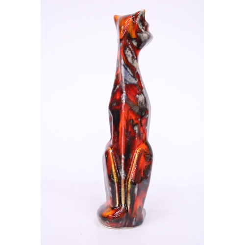 770 - AN ANITA HARRIS DECO CAT SIGNED IN GOLD - 25.5 CM