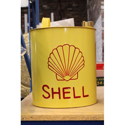 888 - A YELLOW SHELL PETROL CAN