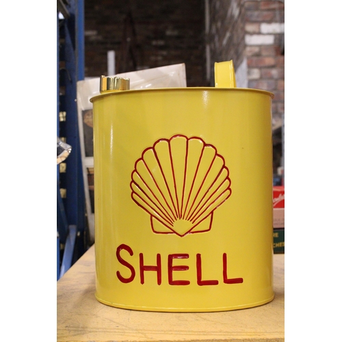 888 - A YELLOW SHELL PETROL CAN