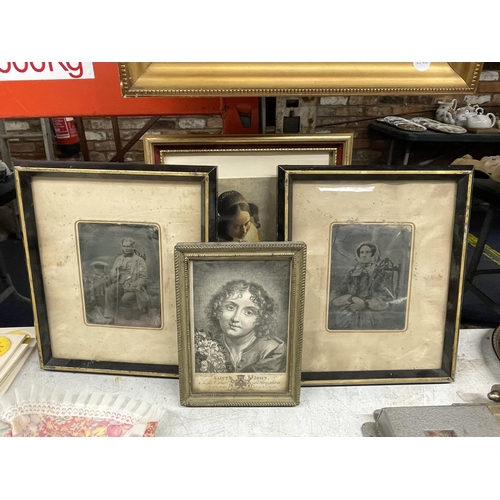 1041 - TWO VINTAGE PHOTOGRAPHS, PLUS TWO FRAMED PRINTS, ONE OF SAINT JOHN, THE OTHER A LADY MAKING LACE