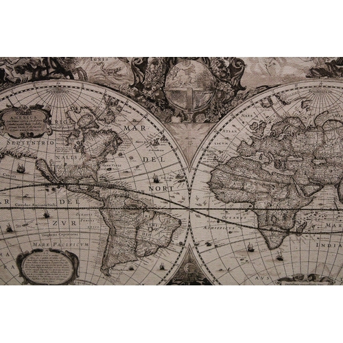 1139 - A LARGE CANVAS PRINT OF THE WORLD, 92CM X 72CM