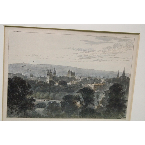 1141 - TWO FRAMED PRINTS TO INCLUDE A CITY SCENE AND A COLLEGE SCENE