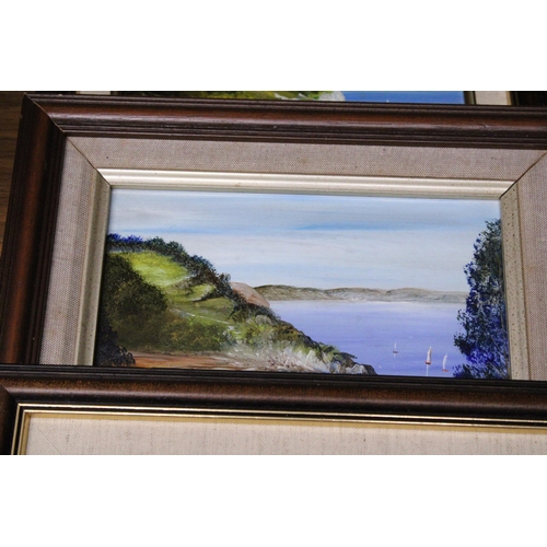 1167 - THREE OIL PAINTINGS ON BOARD BY THE ARTIST ROYSTON TO INCLUDE, BERRY HEAD, BRIXHAM 1989, CHURSTON CO... 