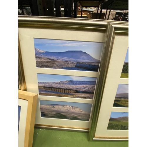 1217 - FIVE FRAMED PRINTS TO INCLUDE THREE PHOTOGRAPHIC IMAGES OF COUNTRY SCENES